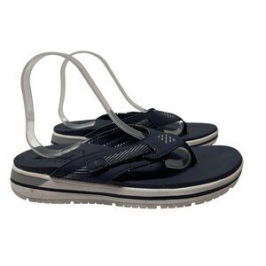 Skechers Women's Navy Flip Flops With Striped Strap & Soft Cushioned Sole Size 9